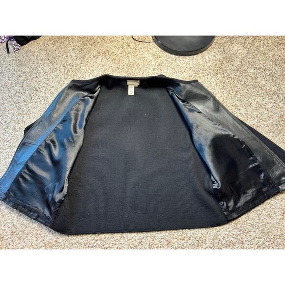 Coldwater Creek Leather & Wool Jacket, size women's Large, Full Zip; Knit Sweter - Picture 7 of 12